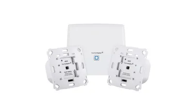 Homematic IP Set mit Smart Home Zentrale CCU3 und 2x Rollladenaktor für Markenschalter