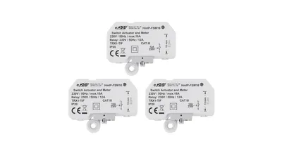 Homematic IP Smart Home 3er-Set Schalt-Mess-Aktor, 16 A, Unterputz