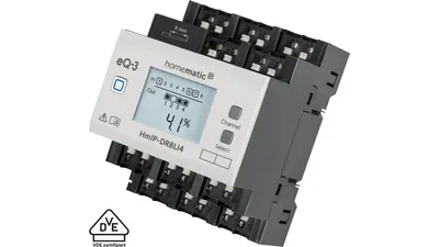 Homematic IP Smart Home Jalousieaktor für Hutschienenmontage – 4-fach, HmIP-DRBLI4