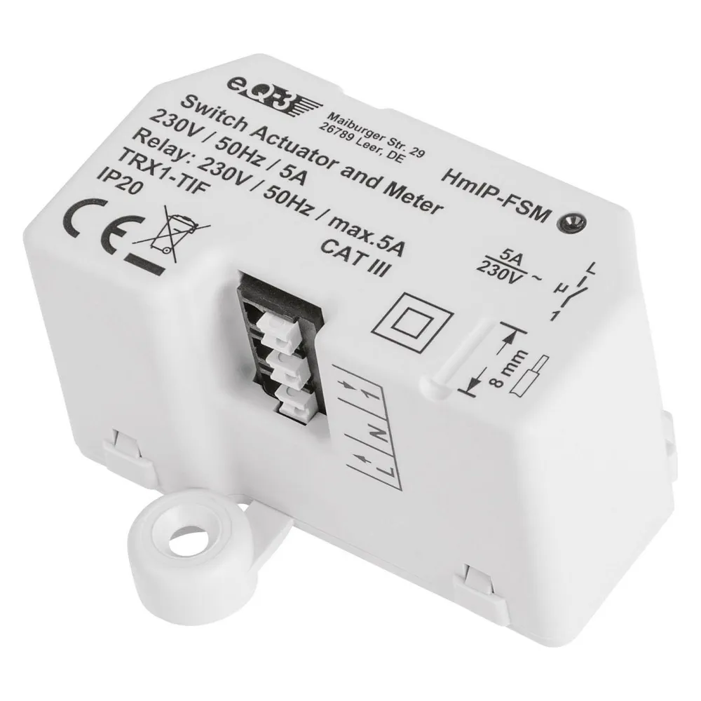 Homematic IP Smart Home Schalt-Mess-Aktor – Unterputz, HmIP-FSM