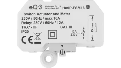 Homematic IP Smart Home Schalt-Mess-Aktor (16 A) – Unterputz, HmIP-FSM16