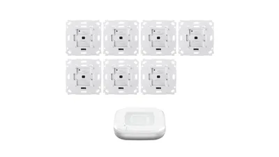 Homematic IP Smart Home Set Beschattung mit Access Point 2, 7 Rollladenaktoren für Markenschalter