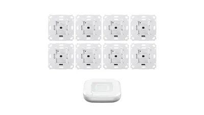 Homematic IP Smart Home Set Beschattung mit Access Point 2, 8 Rollladenaktoren für Markenschalter