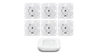 Homematic IP Smart Home Set Beschattung mit Access Point 2, 6 Rollladenaktoren für Markenschalter