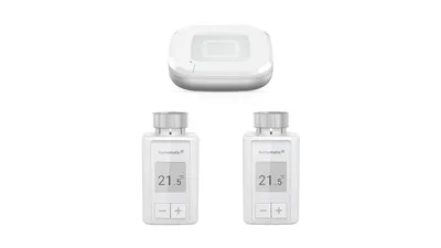 Homematic IP Smart Home Set Raumklima mit Access Point, 2 Heizkörperthermostate Flex