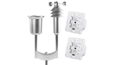 Homematic IP Smart Home Set Wetterschutz mit 2x Rollladenaktor und Wettersensor Plus