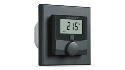 Homematic IP Smart Home Wandthermostat mit Schaltausgang – für Markenschalter, anthrazit, HmIP-BWTH-A