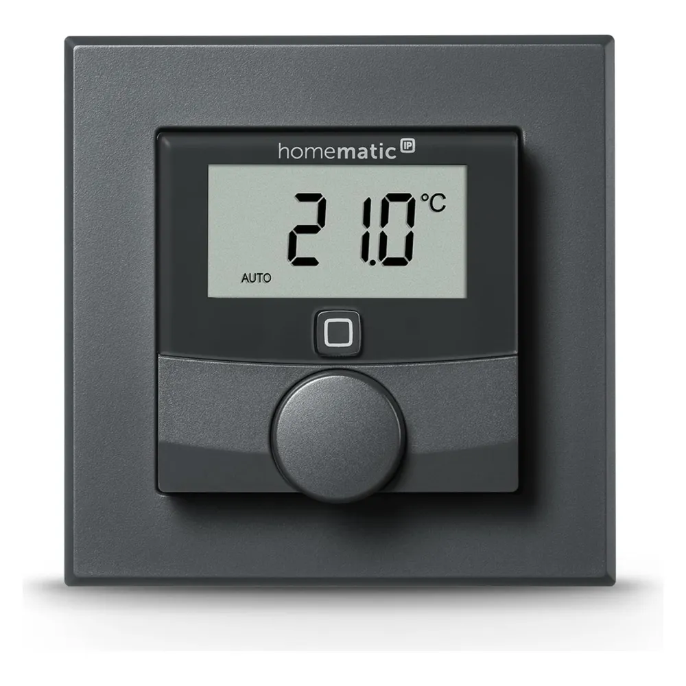 Homematic IP Smart Home Wandthermostat mit Luftfeuchtigkeitssensor, anthrazit, HmIP-WTH-A