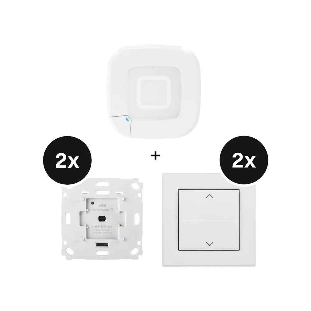 Homematic IP Starter-Set Rollladensteuerung - für 2 Rollläden / Markisen - mit Access Point 2 - Weiß
