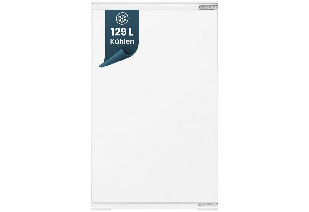 homeX Einbaukühlschrank CB1291E, 89 cm hoch, 54 cm breit, 129 Liter, ohne Gefrierfach, 88cm hoch, Schlepptürtechnik, leise 37 dB