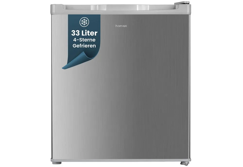 homeX Gefrierschrank FM1015-S, 51 cm hoch, 44 cm breit, Mini Gefriertruhe, Tiefkühlschrank klein, Gefrierbox, Freezer, 33 L