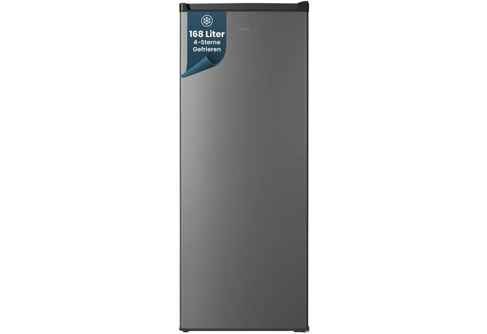 homeX Gefrierschrank FS1682E-S, 142.5 cm hoch, 54.5 cm breit, 168 Liter, Tiefkühlschrank groß, Freezer, 4-Sterne Gefrieren, leise