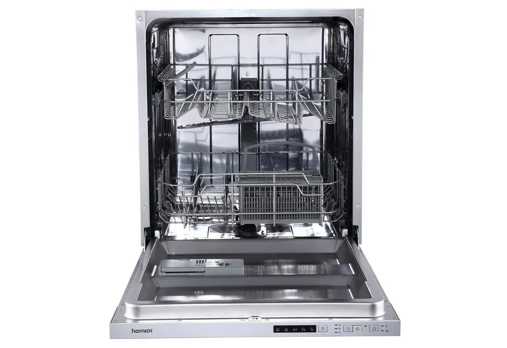 homeX vollintegrierbarer Geschirrspüler GSEV6014AE, 11 l, 14 Maßgedecke, Einbauspülmaschine vollintegriert, 60 cm, 5 Programme, Aquastop, weiß