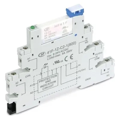 HONGFA Relaisbaustein 41F-1Z-C2-1 & HF41F/12-ZS