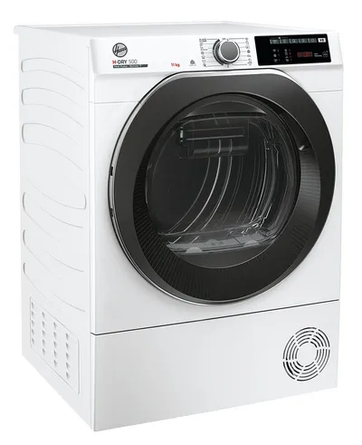 Hoover Wärmepumpentrockner H-DRY500 NDEH11A2TCBEXS-S, AquaVision-System, Wolle-Programm, Knitterschutzfunktion, 5D-Display