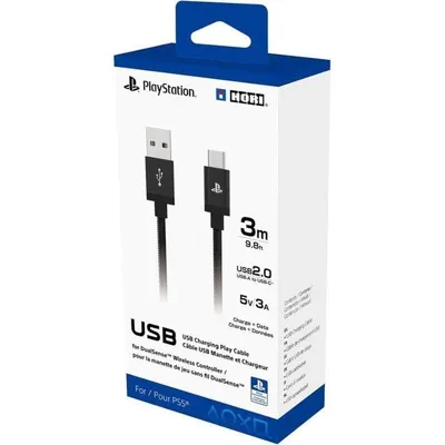 USB-A auf USB-C Ladekabel HORI SPF-015U 3m Geflochten Schwarz