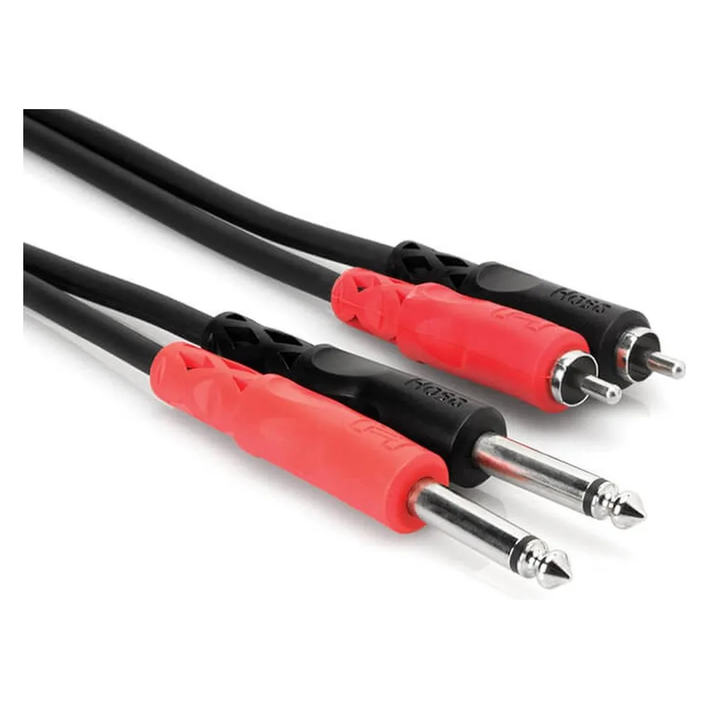 Hosa Technology CPR-202 Audio-Kabel 2 m 2 x RCA 2 x 6.35mm TS Schwarz