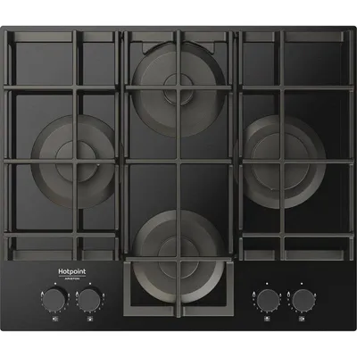 Gaskochfeld Hotpoint HAGS 61F/BK 1 integrierbar 60 cm 4 Zonen Schwarzes Glas