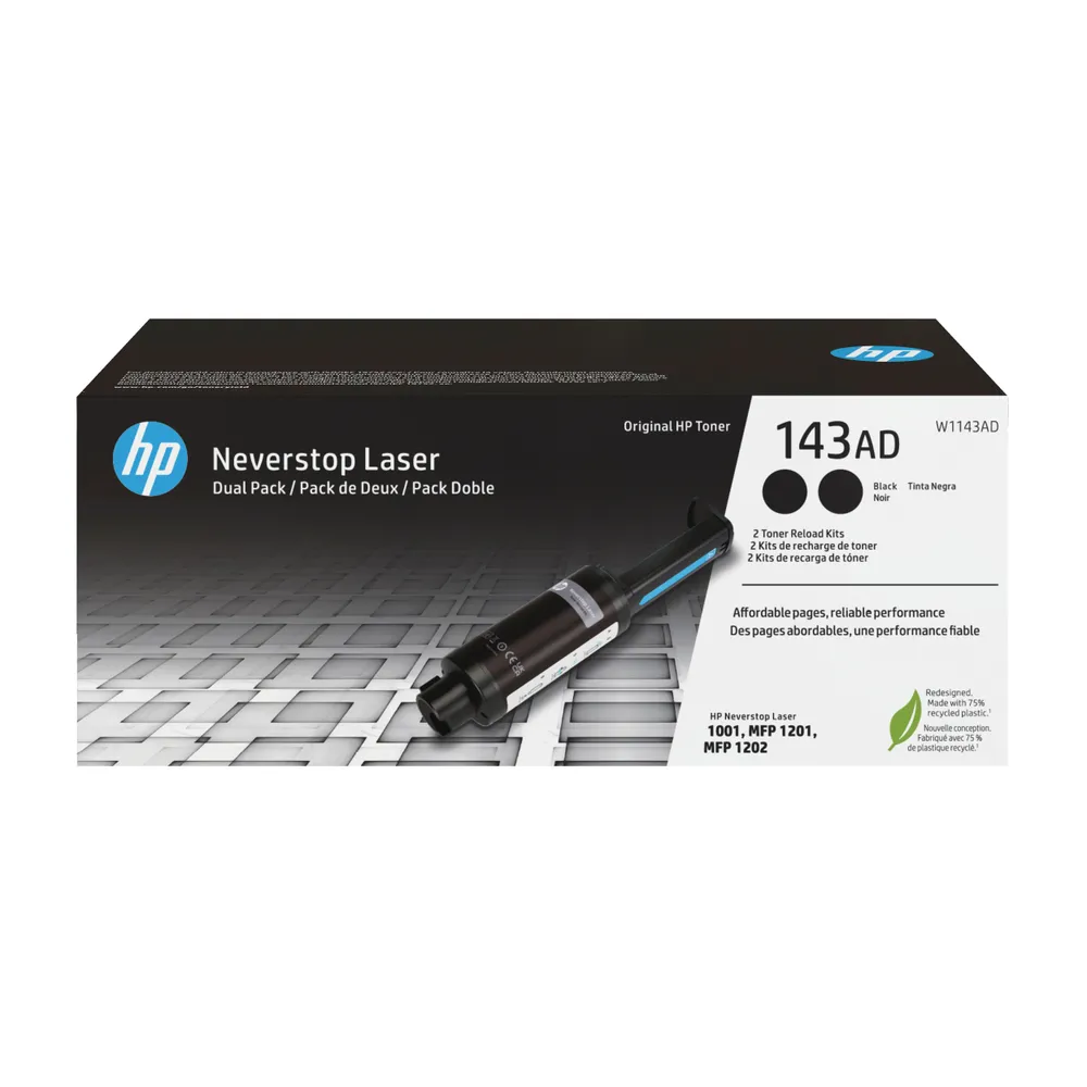 1143AD Schwarz Original Neverstop 2x Toner-Nachfüllkit
