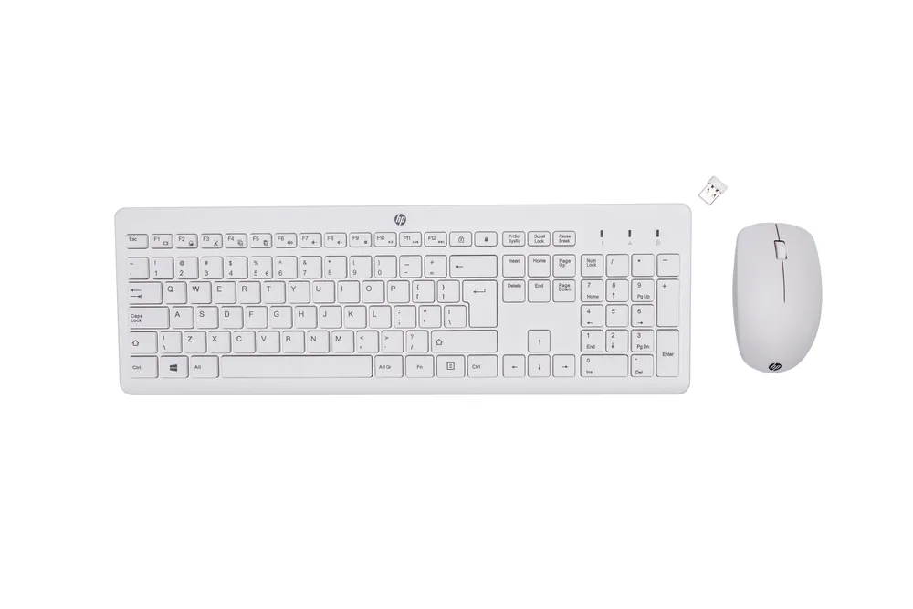 HP 230 Kabellose Tastatur und Maus Weiß QWERTY