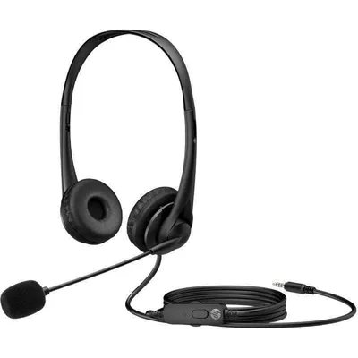 HP G2 Headset mit USB-Kabel, Mikrofon mit Geräuschunterdrückung, Bürokomfort, schwarz