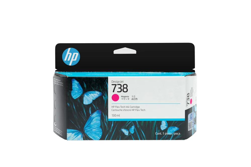 HP DesignJet 738 Magenta 130 ml Original-Tintenpatrone mit Standardergiebigkeit