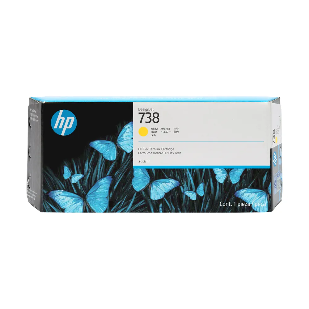 Gelbe Tintenpatrone HP DesignJet 738 300 ml