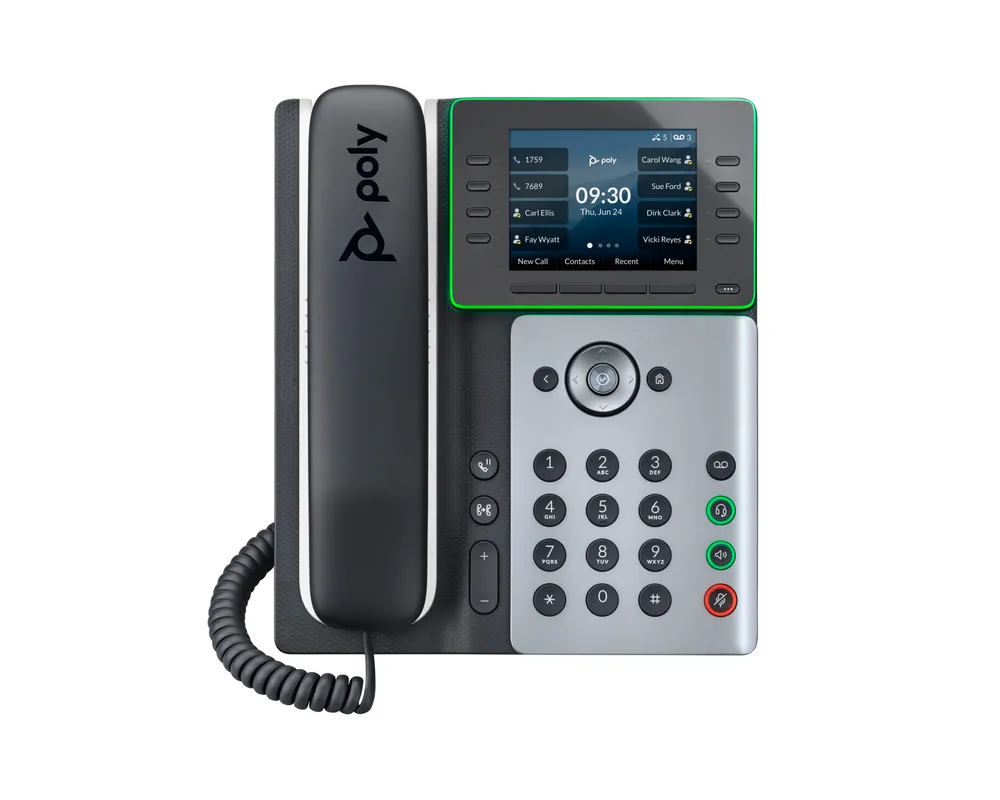 HP POLY Edge E300 IP Telefon und PoE-fähig | 82m92aa | IP-Telefon - Schwarz