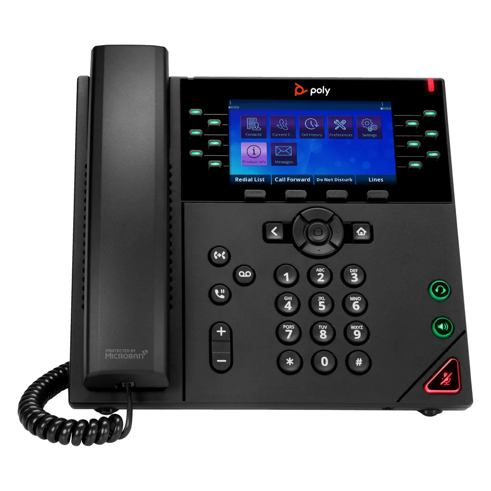 HP Poly VVX 450 IP Telefon mit 12 Leitungen und PoE-fähig Obi Edition