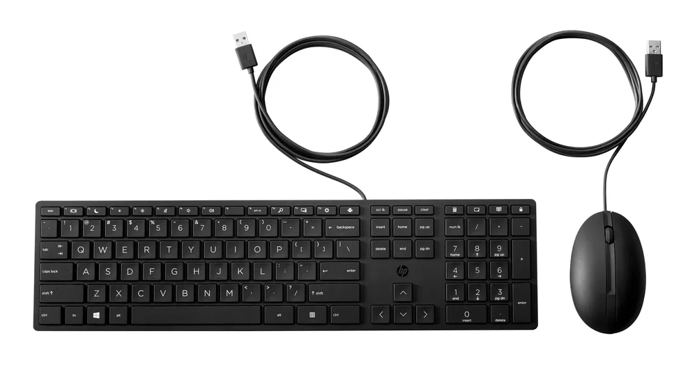 HP Wired Desktop 320MK Maus und Tastatur | 9sr36aa | Volle Größe (100%) - Kabelgebunden