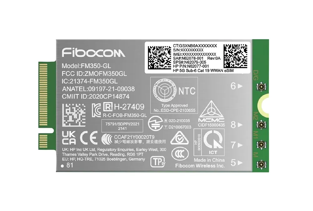 Tarjeta de Red HP AM5R4AA PCI Express Mini Card 5G Dual Band GPS