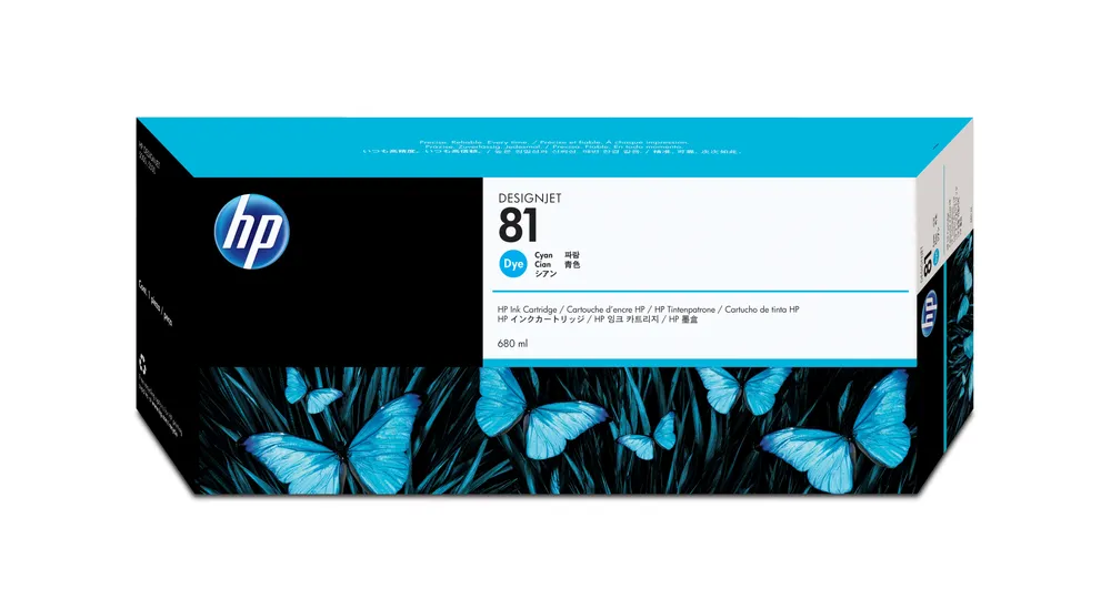 Tintenpatrone Cyan HP 81 680 ml für HP Designjet Drucker