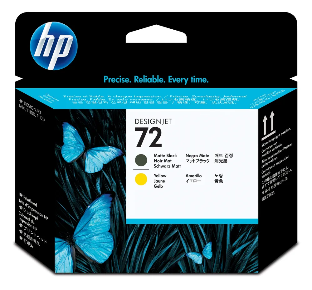 Druckkopf HP DesignJet 72 matt schwarz und gelb hohe Präzision