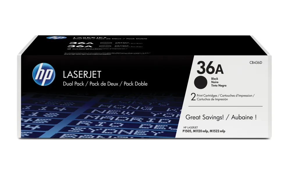 HP 36A 2-pack Black Original LaserJet Toner Cartridges Tonerkartusche 2 Stück(e)