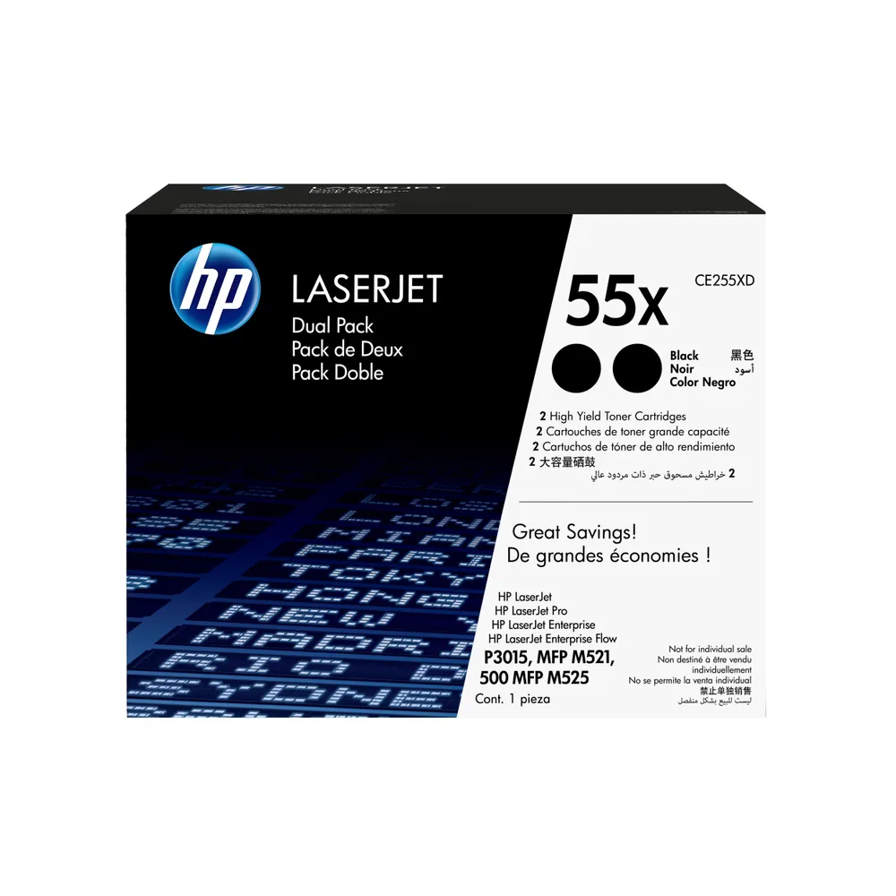 HP 55X 2-pack High Yield Black Original LaserJet Toner Cartridges Tonerkartusche 2 Stück(e)