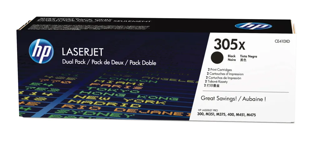 HP 305X 2-pack High Yield Black Original LaserJet Toner Cartridges Tonerkartusche 2 Stück(e)