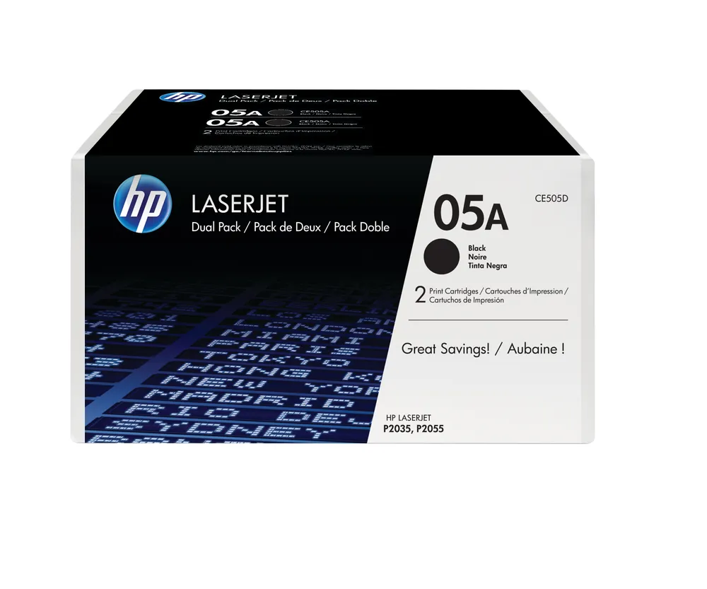 HP 05A 2-pack Black Original LaserJet Toner Cartridges Tonerkartusche 2 Stück(e)