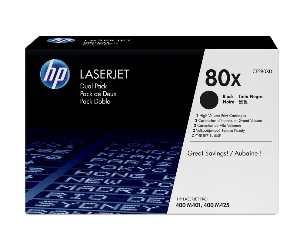 HP 80X 2-pack High Yield Black Original LaserJet Toner Cartridges Tonerkartusche 2 Stück(e)