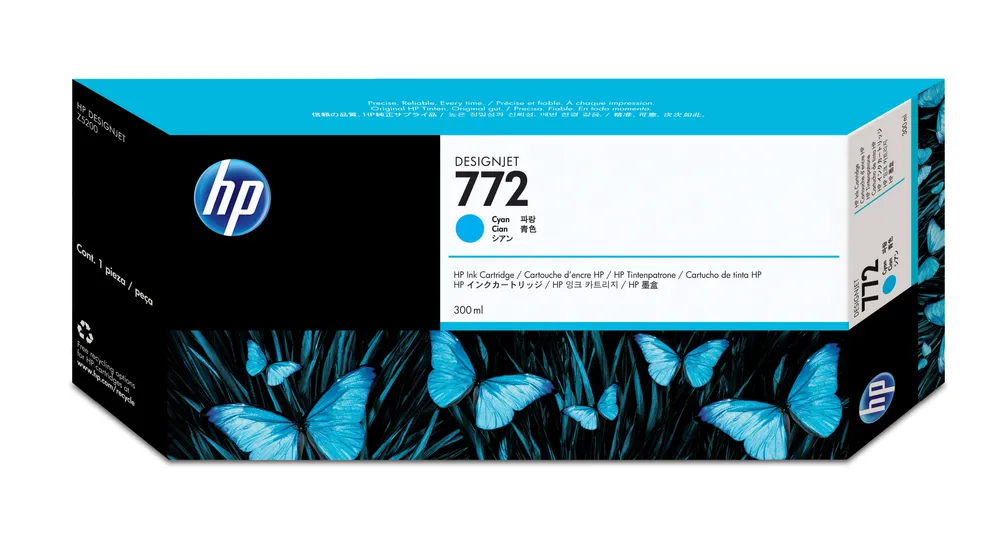 HP 772 300-ml Cyan DesignJet Ink Cartridge Druckerpatrone 1 Stück(e) Original