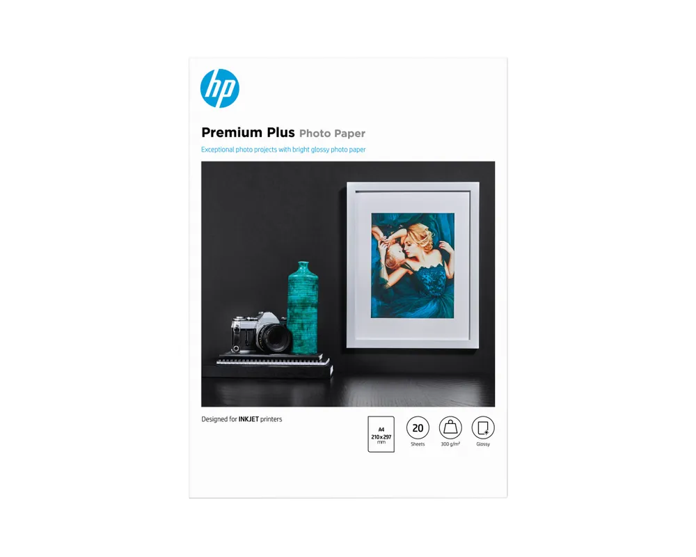 Fotopapier HP Premium Plus Glänzend A4 300 g/m² 20 Blatt