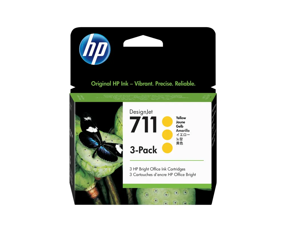 HP 711 3-pack 29-ml Yellow DesignJet Ink Cartridges Druckerpatrone 3 Stück(e) Original Standardertrag