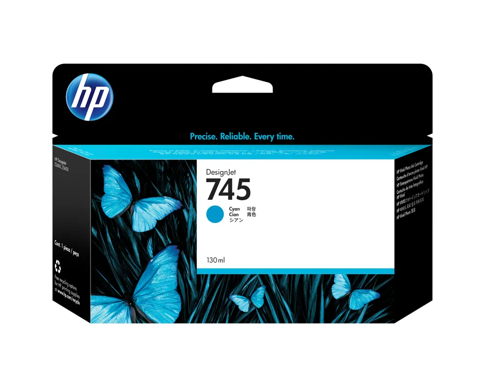 HP 745 130-ml DesignJet Cyan Ink Cartridge Druckerpatrone 1 Stück(e) Original Standardertrag