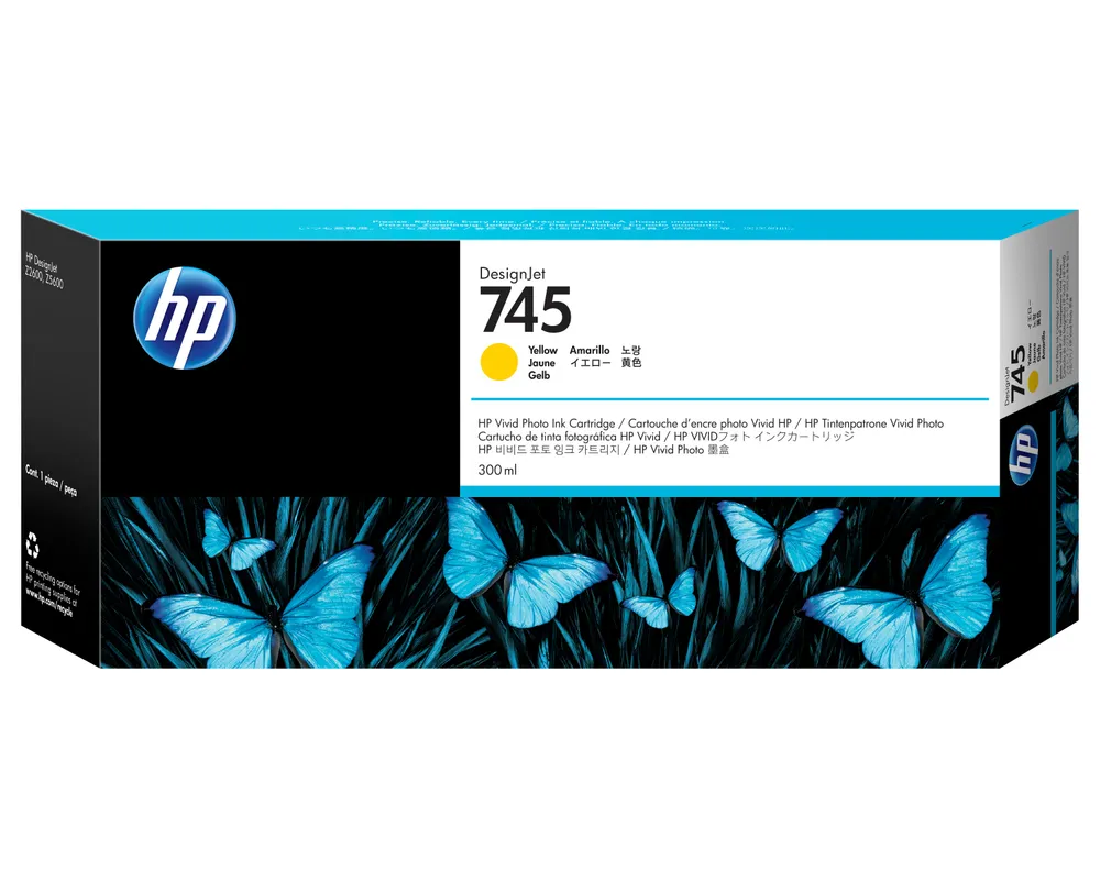 HP 745 300-ml DesignJet Yellow Ink Cartridge Druckerpatrone 1 Stück(e) Original Hohe (XL-) Ausbeute
