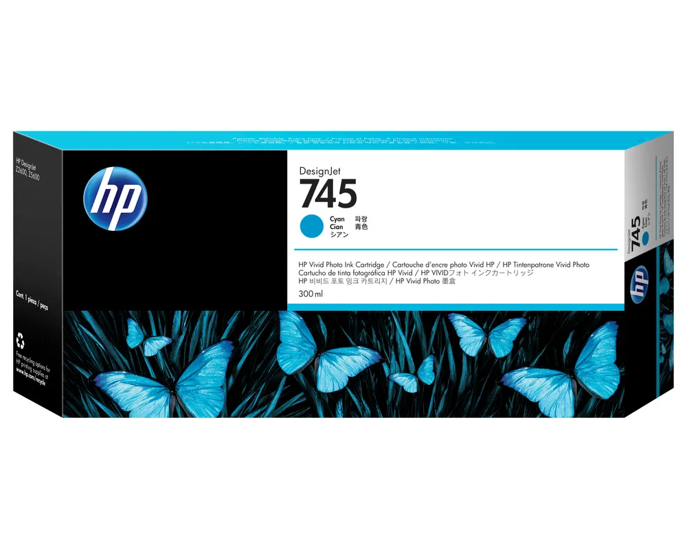 HP 745 300-ml DesignJet Cyan Ink Cartridge Druckerpatrone 1 Stück(e) Original Hohe (XL-) Ausbeute