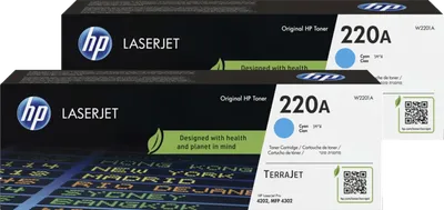 HP 220A LaserJet Toner Cyan (2 Stück)