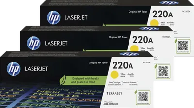 HP 220A LaserJet Toner Gelb (3 Stück)