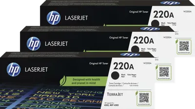 HP 220A LaserJet Toner Schwarz (3 Stück)