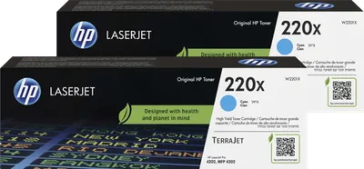 HP 220X LaserJet Toner Cyan (2 Stück)