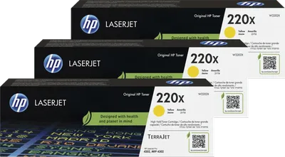 HP 220X LaserJet Toner Gelb (3 Stück)