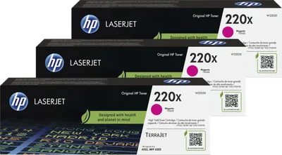 HP 220X LaserJet Toner Magenta (3 Stück)